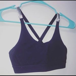 Black Aerie Sports Bra with Silver